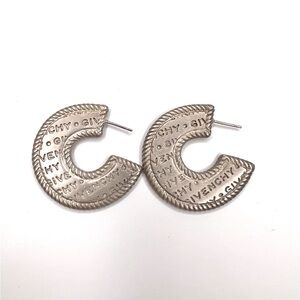 Givenchy Vintage Large logo spell out Hoop Earrings